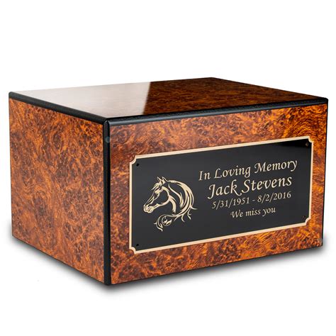 wooden urn box with metal plate|wood urns for human remains.